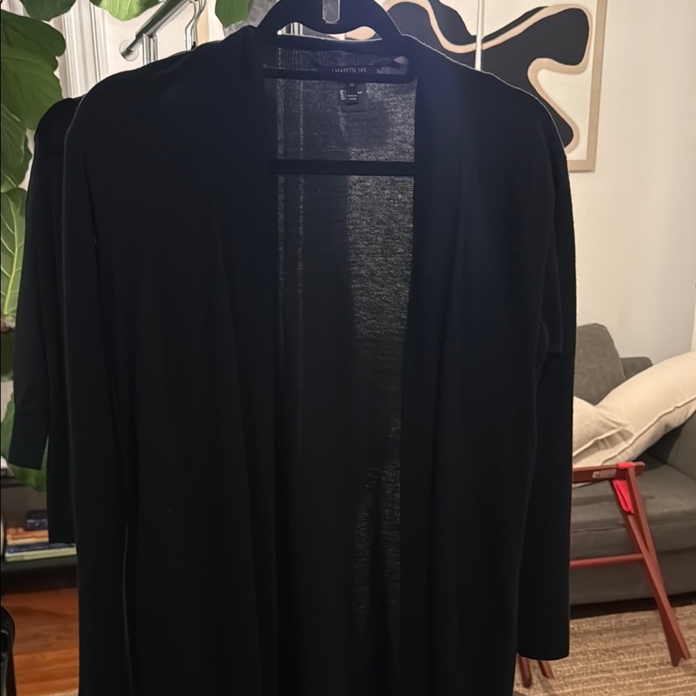 Black Open Front Cardigan